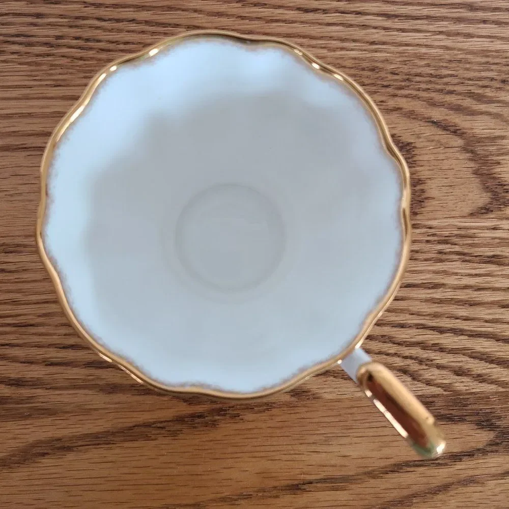 Vintage Salisbury Floral Tartan Teacup and Saucer Bone China England Coffee Tea